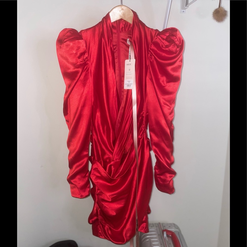 Red Satin House of CB Dress